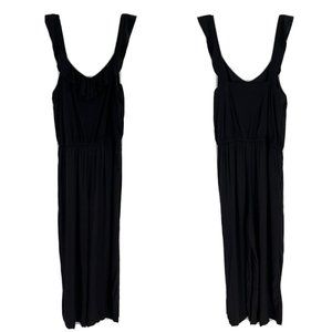 Loft Black Sleeveless Jumpsuit Ruffle Sz Medium